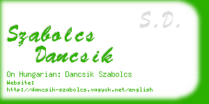 szabolcs dancsik business card